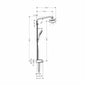 Hansgrohe 27126401 Shower Pipe, Raindance Select E 300, 1-Function Shower Head, 2 gpm, Rain Spray, Polished Chrome/White