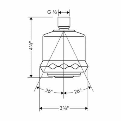 Hansgrohe 28496931 Clubmaster 3-Jet Shower Head, 2.5 gpm Min, 3 Sprays, Wall Mount, 3-5/8 in Dia x 4-5/8 in H Head