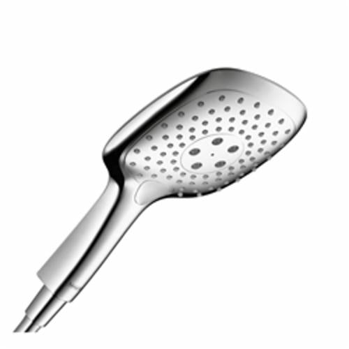 Hansgrohe 28557001 PuraVida 3-Jet Hand Shower, 2.5 gpm Flow Rate, 3 Sprays, 5-1/4 in Dia Head, 1/2 in Connection, Import