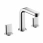 Hansgrohe 31063001 Widespread Bathroom Faucet, Metris S, Commercial, 1.2 gpm Flow Rate, 4-5/8 in H Spout, 8 in Center, Polished Chrome, 2 Handles, Pop-Up Drain, Import