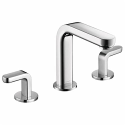 Hansgrohe 31067001 Widespread Bathroom Faucet, Metris S, Commercial, 1.2 gpm Flow Rate, 4-5/8 in H Spout, 8 in Center, Polished Chrome, 2 Handles, Pop-Up Drain, Import