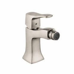 Hansgrohe 31275821 Metris C Bidet Faucet, 1.5 gpm, 4 in H Spout, 1 Handle, Pop-Up Drain, Brushed Nickel