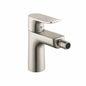 Hansgrohe 31280821 Metris E Bidet Faucet, 1.5 gpm, 4-3/8 in H Spout, 1 Handle, Pop-Up Drain, Brushed Nickel, Import