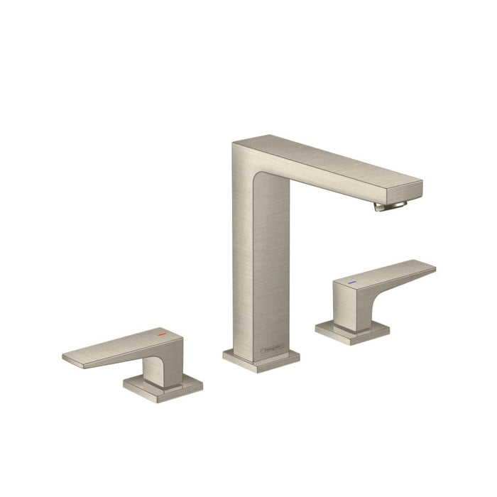 Hansgrohe 32519821 Metropol 160 Widespread Bathroom Faucet, 1.2 gpm, 6-1/4 in H Spout, 4 in Center, Brushed Nickel, 2 Handles