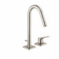 AXOR 34132821 Bathroom Sink Faucet, Citterio M, 5-3/8 in Spout, 6-1/8 in H Spout, 4 in Center, Brushed Nickel, 1 Handles, Pop-Up Drain, Import