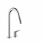 AXOR 34822001 Citterio M Pull-Down Kitchen Faucet, 2.2 gpm Flow Rate, Polished Chrome, 1 Handles, 2 Faucet Holes, Function: Traditional, Residential