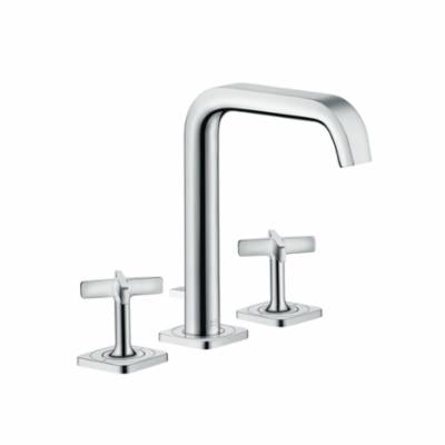 AXOR 36108001 Citterio E Widespread Bathroom Faucet, 1.2 gpm, 6-3/4 in H Spout, 8 in Center, Polished Chrome, 2 Handles, Pop-Up Drain, Import