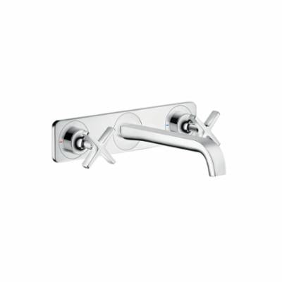 AXOR 36115001 Citterio E Widespread Faucet Trim, 1.2 gpm, 1-5/8 in H Spout, 7-3/4 in Center, Polished Chrome, 2 Handles, Import