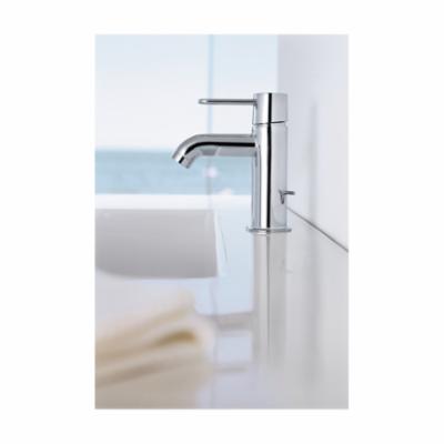 AXOR 38020821 Uno Bathroom Faucet, Commercial, 1.2 gpm Flow Rate, 3-3/8 in H Spout, 1 Handles, Pop-Up Drain, 1 Faucet Holes, Brushed Nickel, Function: Traditional