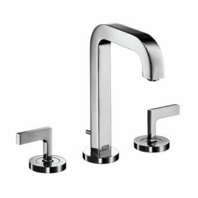 AXOR 39135001 Widespread Bathroom Faucet, Citterio M, Commercial, 1.2 gpm Flow Rate, 6-9/16 in H Spout, 8 in Center, Polished Chrome, 2 Handles, Pop-Up Drain