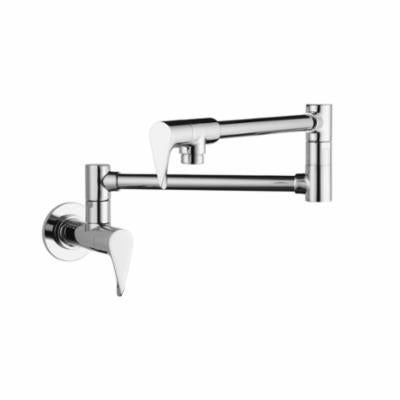 AXOR 39834001 Pot Filler, Citterio, Residential, 2.5 gpm Flow Rate, 180 deg Swivel Spout, Polished Chrome, 2 Handles