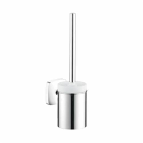 Hansgrohe 41505000 Toilet Brush With Holder, Brass/Ceramic, Polished Chrome