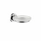AXOR 41733000 Citterio Soap Dish With Solid Brass Holder, 5-5/8 in D x 2-1/8 in H, Crystal Glass, Polished Chrome