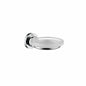 AXOR 41733820 Citterio Soap Dish With Solid Brass Holder, 143 mm D x 54 mm H, Crystal Glass, Brushed Nickel