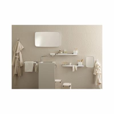 AXOR 42819820 Universal EU Version Soap/Lotion Dispenser With Integrated Shelf, Brushed Nickel, 180 mL Capacity, Wall Mount, Glass/Metal/Brass