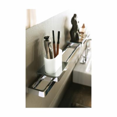 AXOR 42838820 Universal EU Version Shelf, 11-3/4 in OAL x 4-3/8 in OAD x 1-1/8 in OAH, Glass/Metal, Import