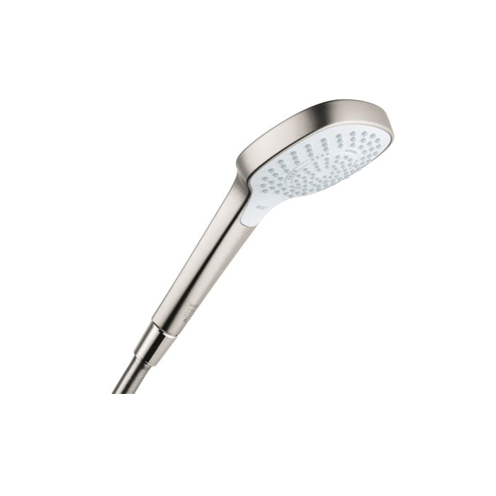 Hansgrohe 4723820 Croma Select E 110 Hand Shower, 4-3/8 in Dia 3-Function Shower Head, 1.8 gpm Flow Rate, G 1/2 Connection, Brushed Nickel