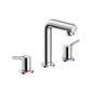 Hansgrohe 72130001 Widespread Basin Mixer, Talis S 150, 1.2 gpm Flow Rate, 5-7/8 in H Spout, 8 in Center, Polished Chrome, 2 Handles, Pop-Up Drain