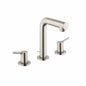Hansgrohe 72130821 Talis S 150 Widespread Basin Mixer, 1.2 gpm Flow Rate, 5-7/8 in H Spout, 8 in Center, Brushed Nickel, 2 Handles, Pop-Up Drain