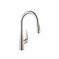 Hansgrohe 72813801 Talis S Pull Down Kitchen Faucet, 1.75 gpm Flow Rate, Steel Optik, 1 Handles, 1 Faucet Holes, Residential