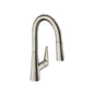 Hansgrohe 72815801 Pull-Down Prep Kitchen Faucet, Talis S, Steel Optik, 1 Handles, 1.75 gpm