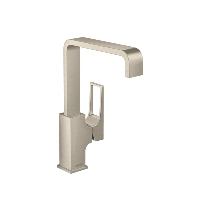 Hansgrohe 74511821 Bathroom Faucet, Metropol 230, 1.2 gpm Flow Rate, 8-7/8 in H Spout, 1 Handles, 1 Faucet Holes, Brushed Nickel, Function: Traditional
