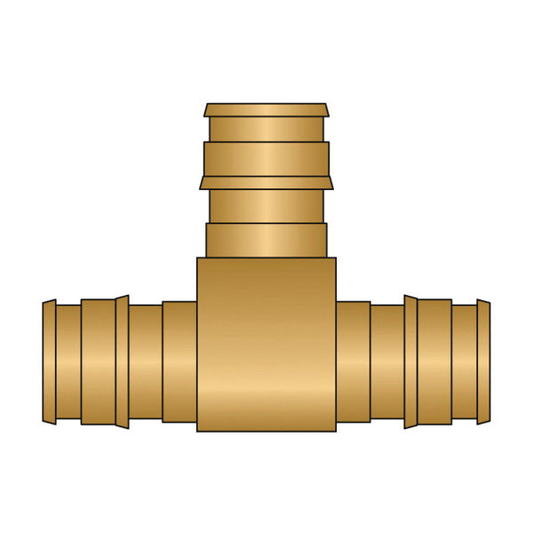 EX26000NL - 1/2" Tee - Brass - PEX F1960