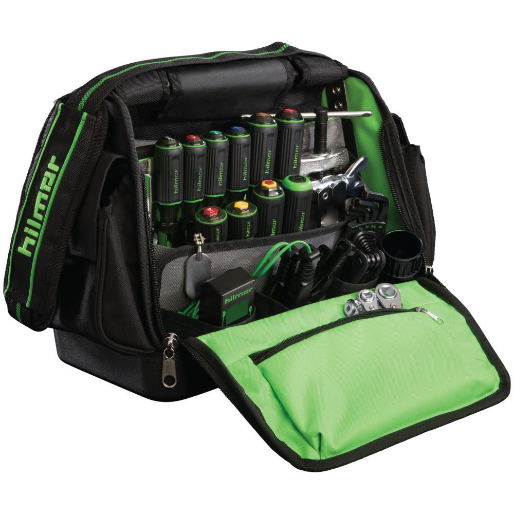 Hilmor® 1839079 Tool Center Bag, Cloth, Black/Green