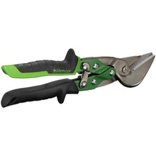 Hilmor® 1891138 Offset Aviation Snip, 18 ga Cold Rolled Steel, 22 ga Stainless Steel, Right/Straight Snip, High Carbon Steel Blade