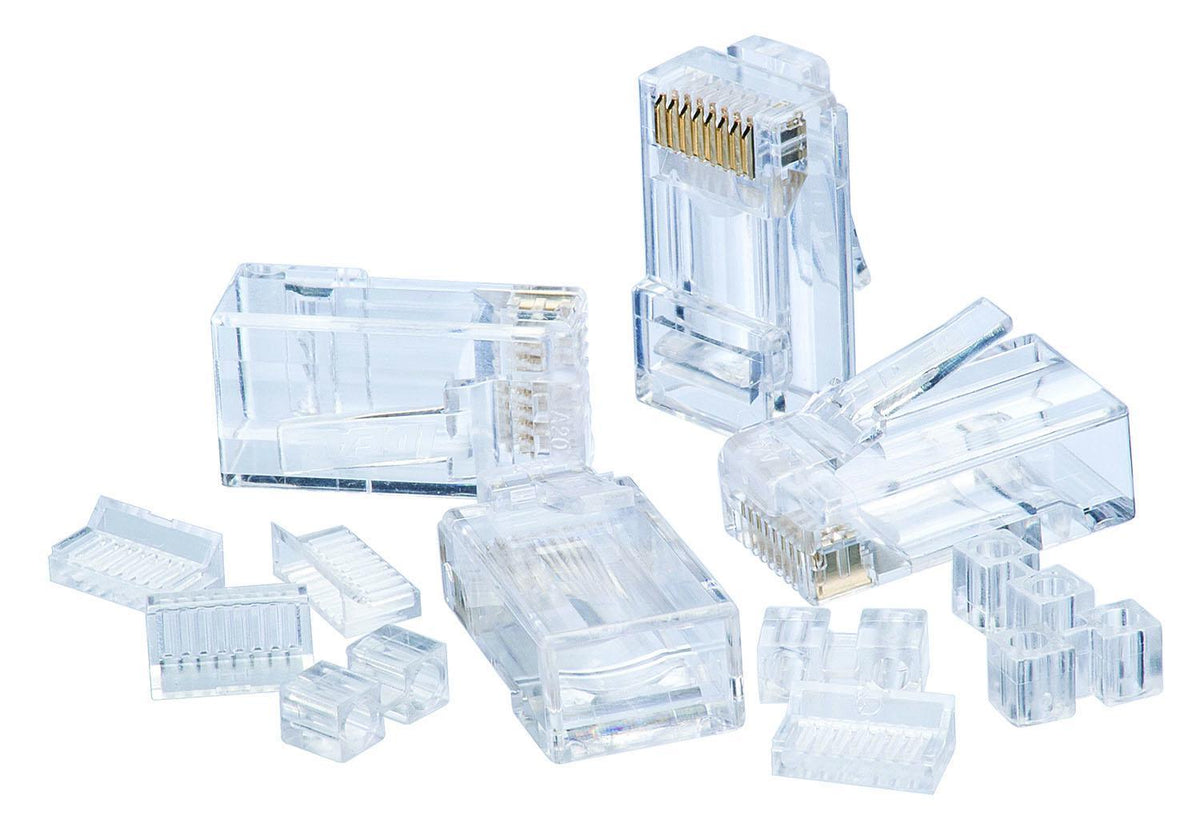 IDEAL® 85-366 Modular Plug, Cat 6 RJ45 Module, 8 Ports, Nylon, Clear