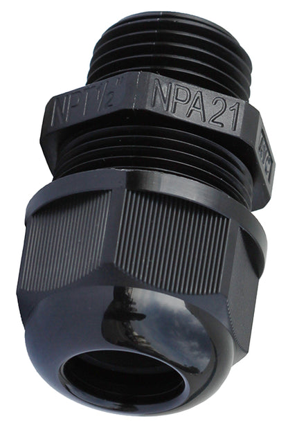 Straight Strain Relief Connector - 1/2" Trade - Nylon