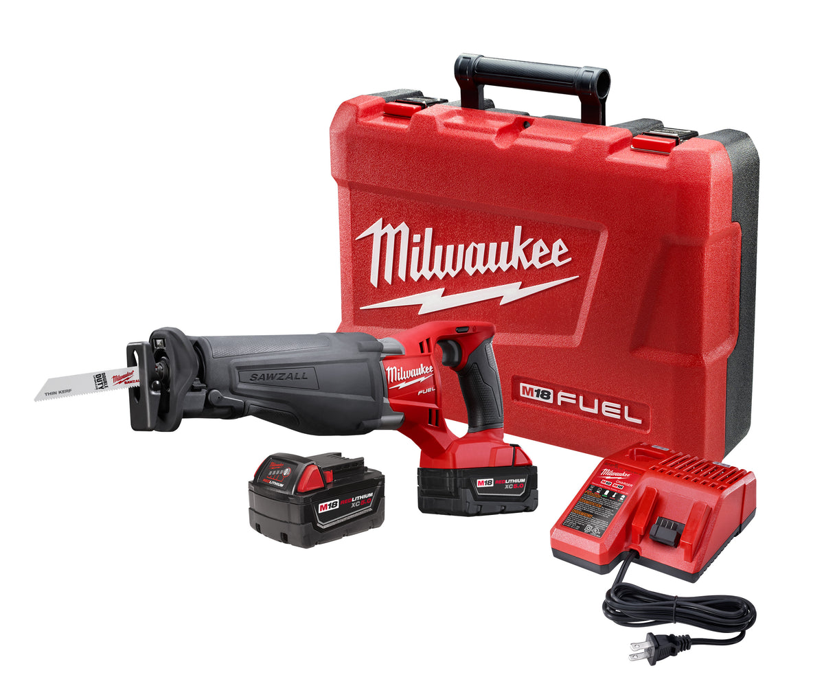 Milwaukee® M18™ FUEL™ SAWZALL® 2720-22 Adjustable Shoe Cordless Reciprocating Saw Kit, 1-1/8 in L Stroke, 0 to 3000 spm, Straight Stroke, 18 VDC, 18-1/2 in OAL