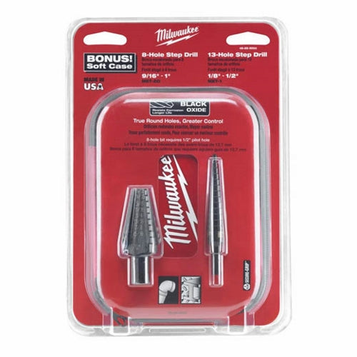 Milwaukee® 48-89-9050 1-Cutting Edge Step Drill Bit Set, 2 Pieces, HSS, Oxide Treated