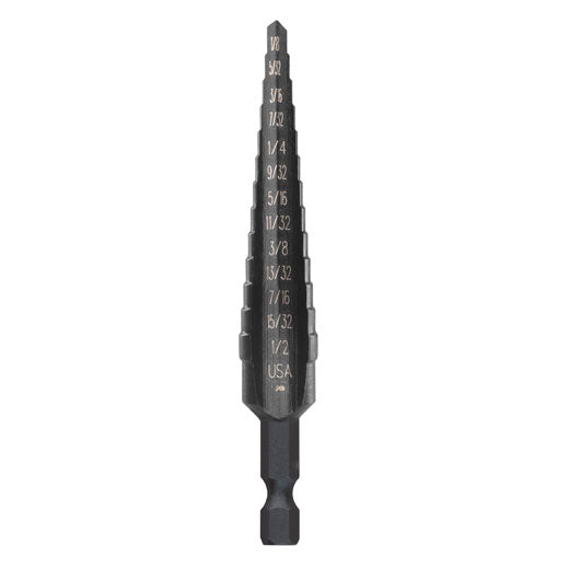 Self-Starting Step Drill Bit - 1/8" Dia Min Hole - HSS