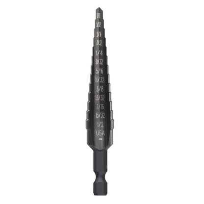 Self-Starting Step Drill Bit - 1/8" Dia Min Hole - HSS