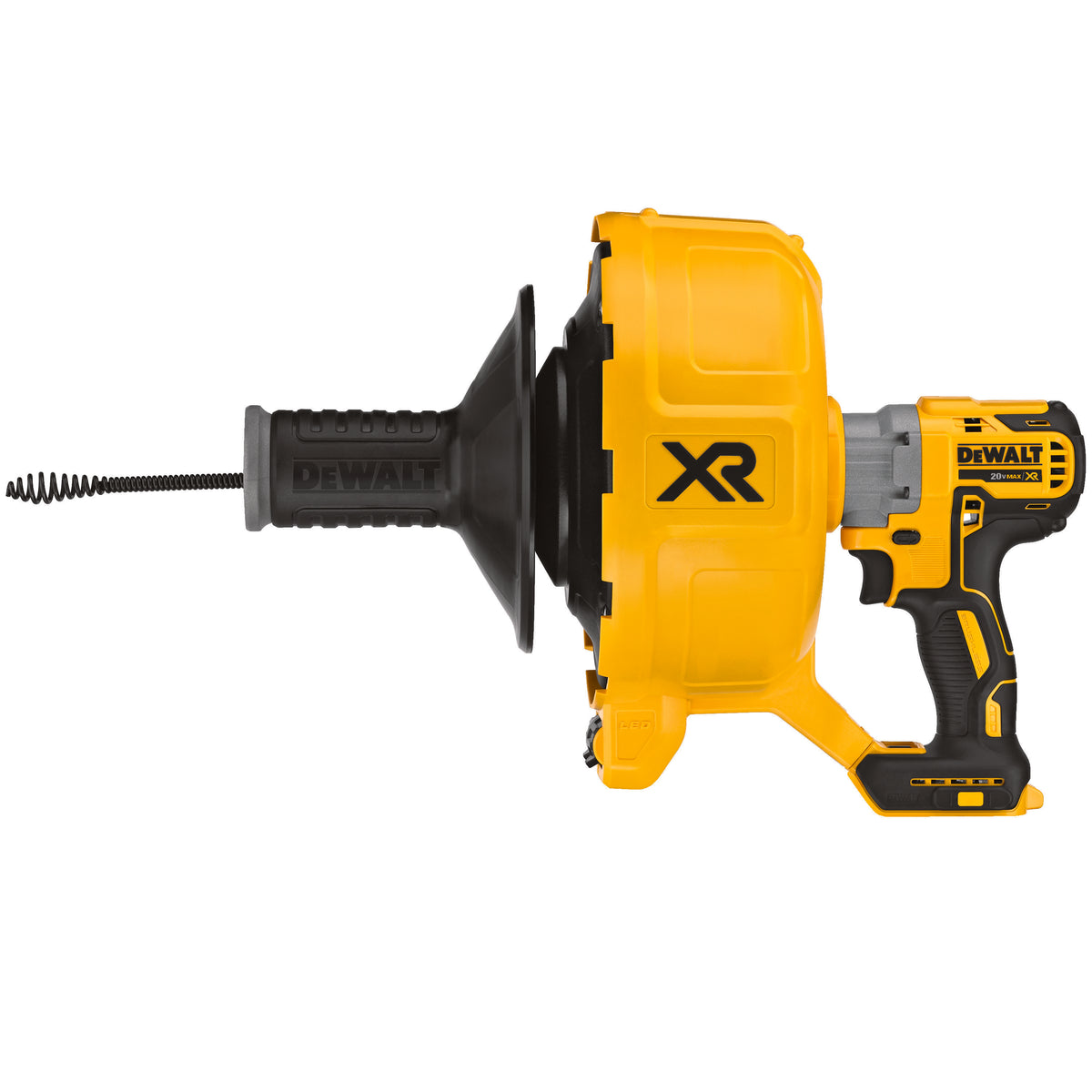 DeWALT® XR® DCD200B Brushless Cordless Drain Snake Tool, 3/8 to 3 in Drain Line, 50 ft Max Run, 20 V DC