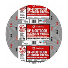 Southwire® 13054255 Type UF-B Underground Feeder Cable With Grounding Wire, 600 V AC, (2) 14 AWG Copper Conductor, 250 ft L