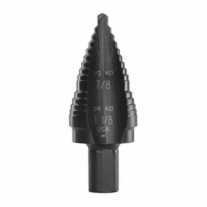 Self-Starting Step Drill Bit - 7/8" Dia Min Hole - HSS