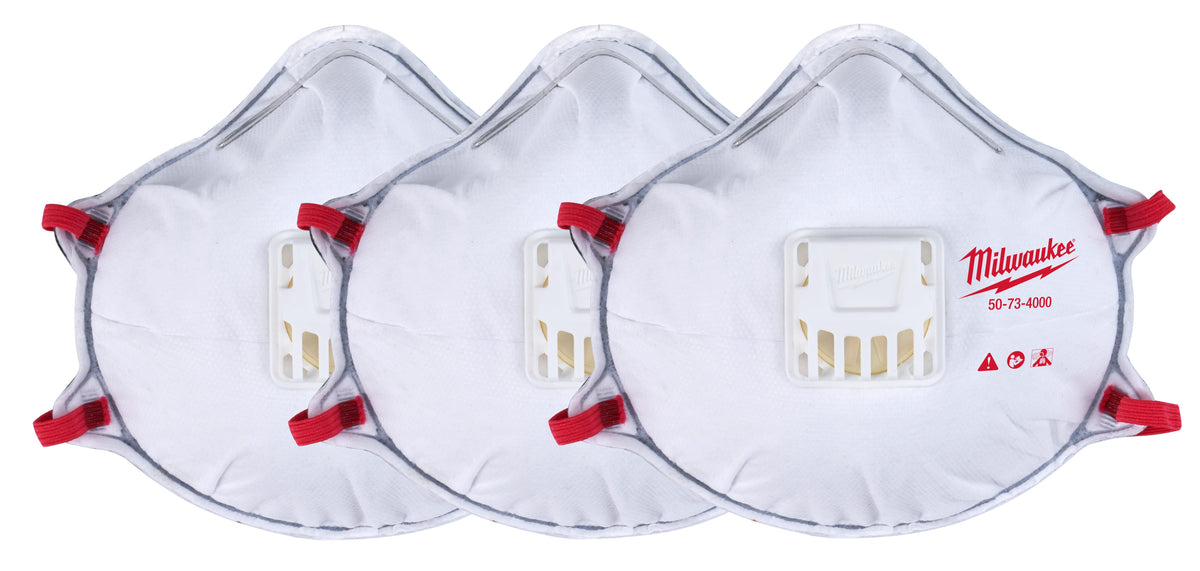 Milwaukee® 48-73-4002 Disposable Molded Valve Respirator With Gasket, Universal