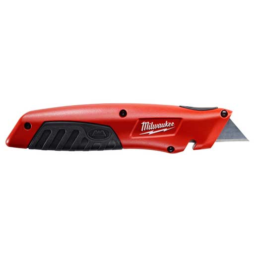 Milwaukee® 48-22-1910 Sliding Utility Knife, Double Edged Retractable Blade, Carbon Steel Blade, 5 Blades Included, 7-1/4 in OAL