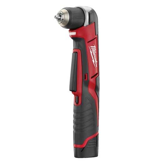 Milwaukee® 2415-21 Cordless Right Angle Drill/Driver Kit, 3/8 in Keyless/Single Sleeve Chuck, 12 V DC, 100 in-lb Torque, 0 to 800 rpm No-Load, 11-3/4 in OAL, Li-Ion Battery