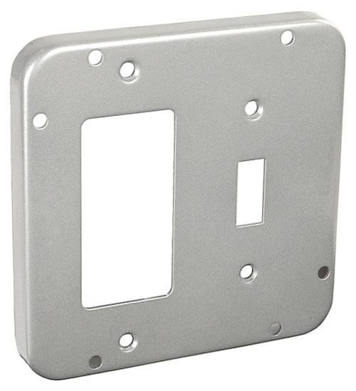 GARVIN® 72C48 Cover, 4-11/16 in L x 4-11/16 in W x 1/2 in D, Decorative/GFCI Receptacle and Toggle Switch Cover, Steel