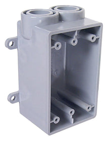 Southwire - Topaz 1295 2-Hole Type FSS SCH 40 Weatherproof Box With Knockout, PVC, 1 Gangs, 1 Outlets, 4-9/16 in H x 2-7/8 in W x 2-3/8 in D