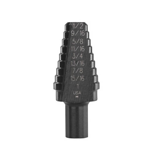 Self-Starting Step Drill Bit - 1" Dia Max Hole - HSS
