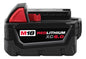 Milwaukee® M18™ REDLITHIUM™ 48-11-1860 Slide-On Battery Pack, 6 Ah Li-Ion Battery, 18 V DC Charge, For Use With M18™ 18 V Cordless Tools