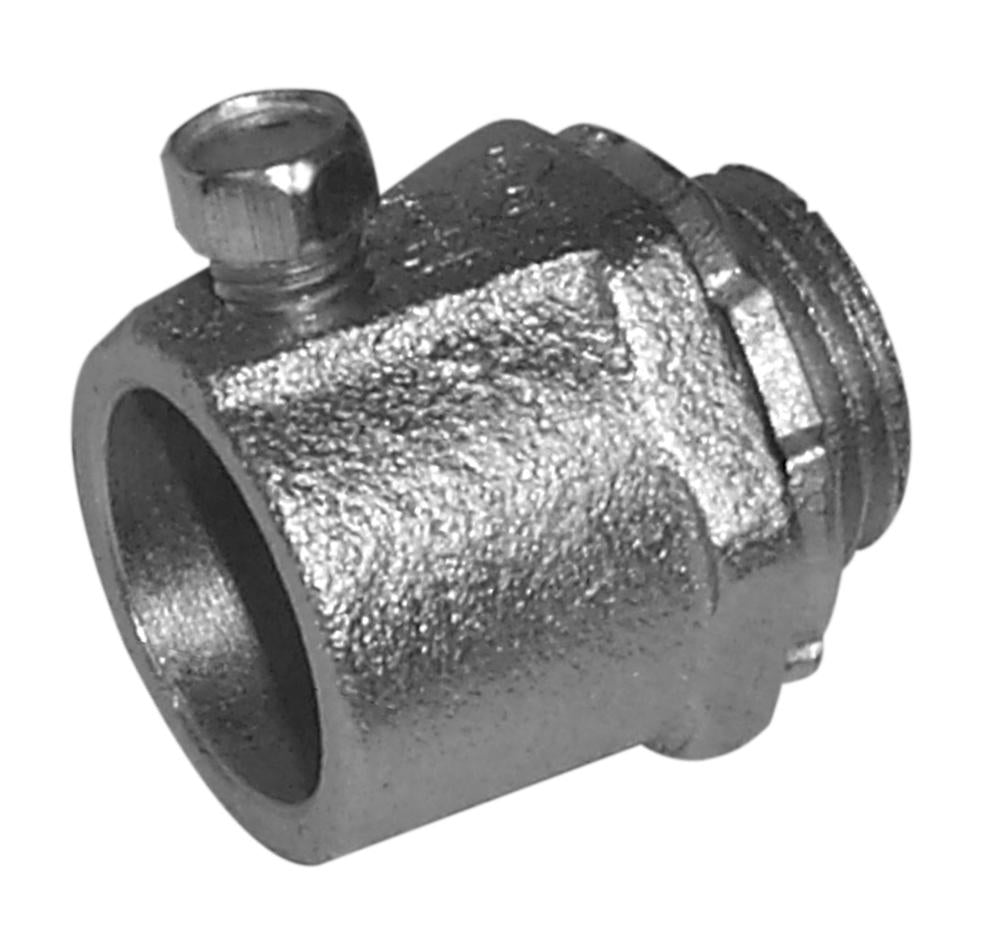 Southwire - Topaz 673S Set Screw Connector, 1 in Trade, For Use With Rigid/IMC Conduit to Outlet Box/Metal Enclosure, Malleable Iron, Zinc Plated