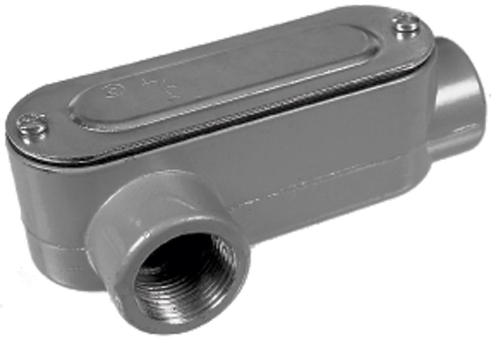 Southwire - Topaz LR2CG Type LR 2-Conductor Conduit Body With Cover and Gasket, 3/4 in Hub, Die Cast Aluminum