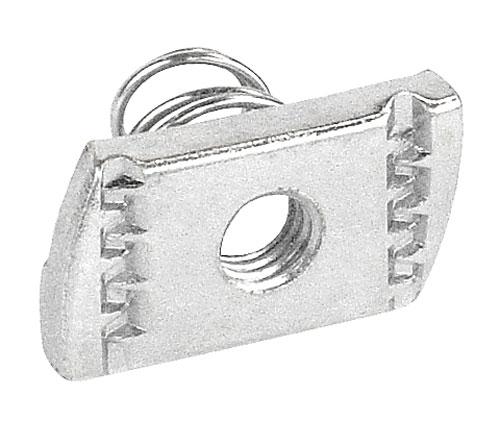 Short Spring Nut - Steel - 1/4-20 Unc Thread