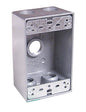 5-Hole Weatherproof Box with Knockout - Wall Mount - 1 Gangs