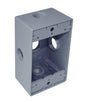 5-Hole Weatherproof Box with Knockout - Gray - Wall Mount